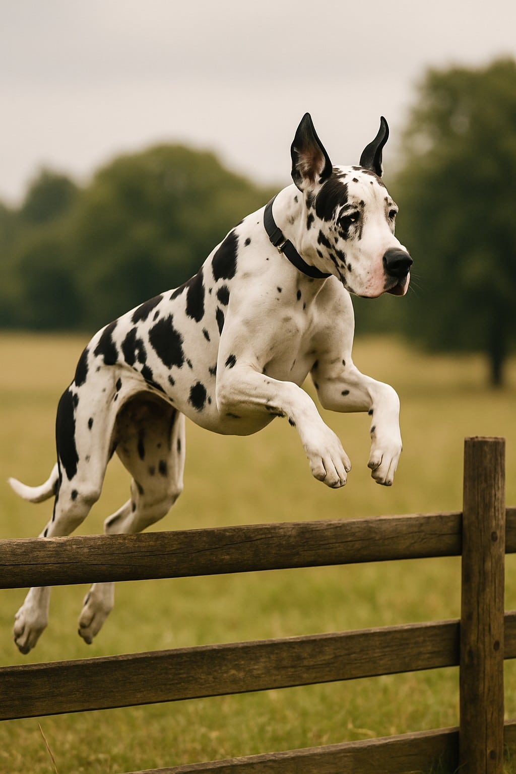 Dog jumping fence