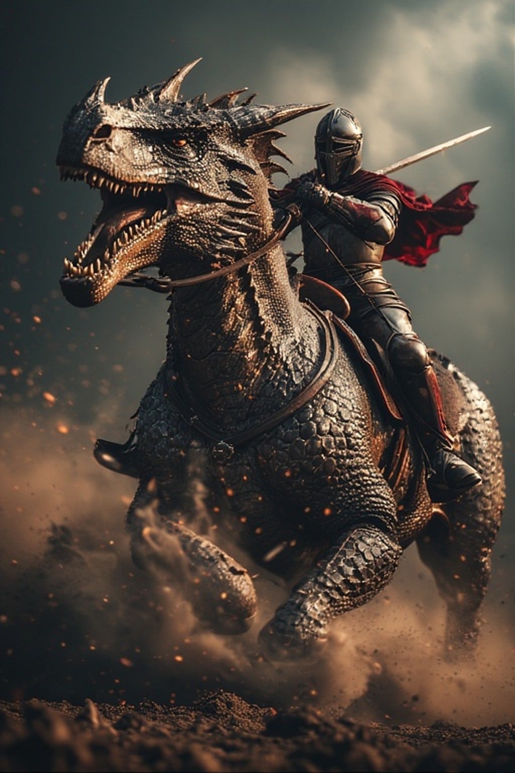 Knight riding Dragon