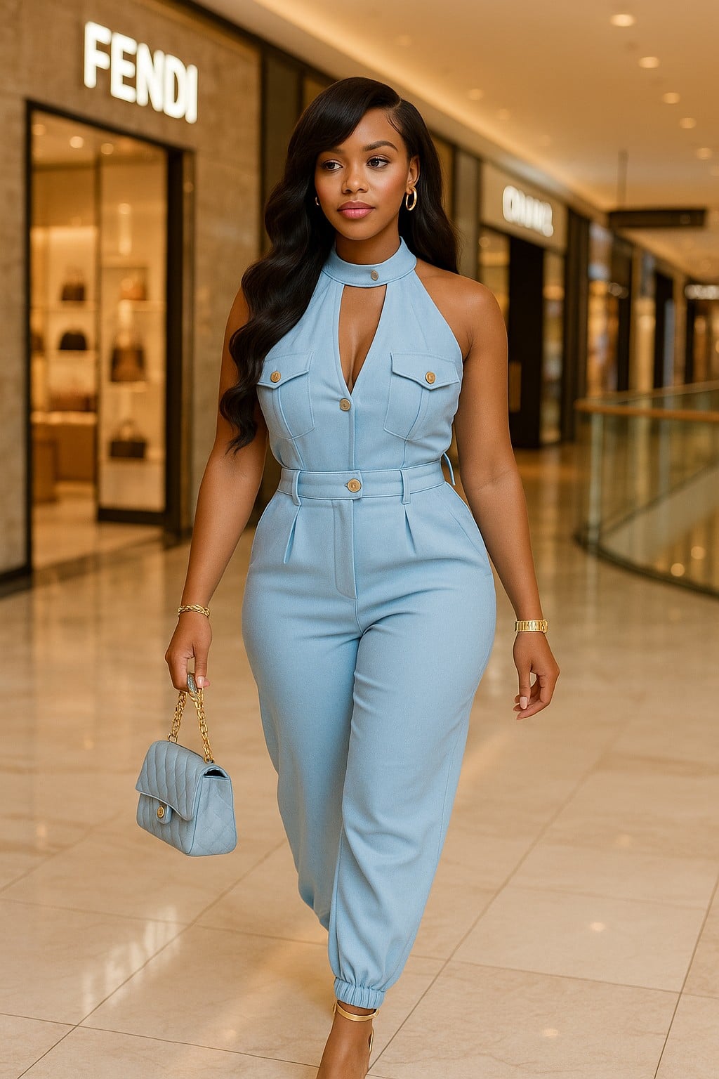 Women walking in mall