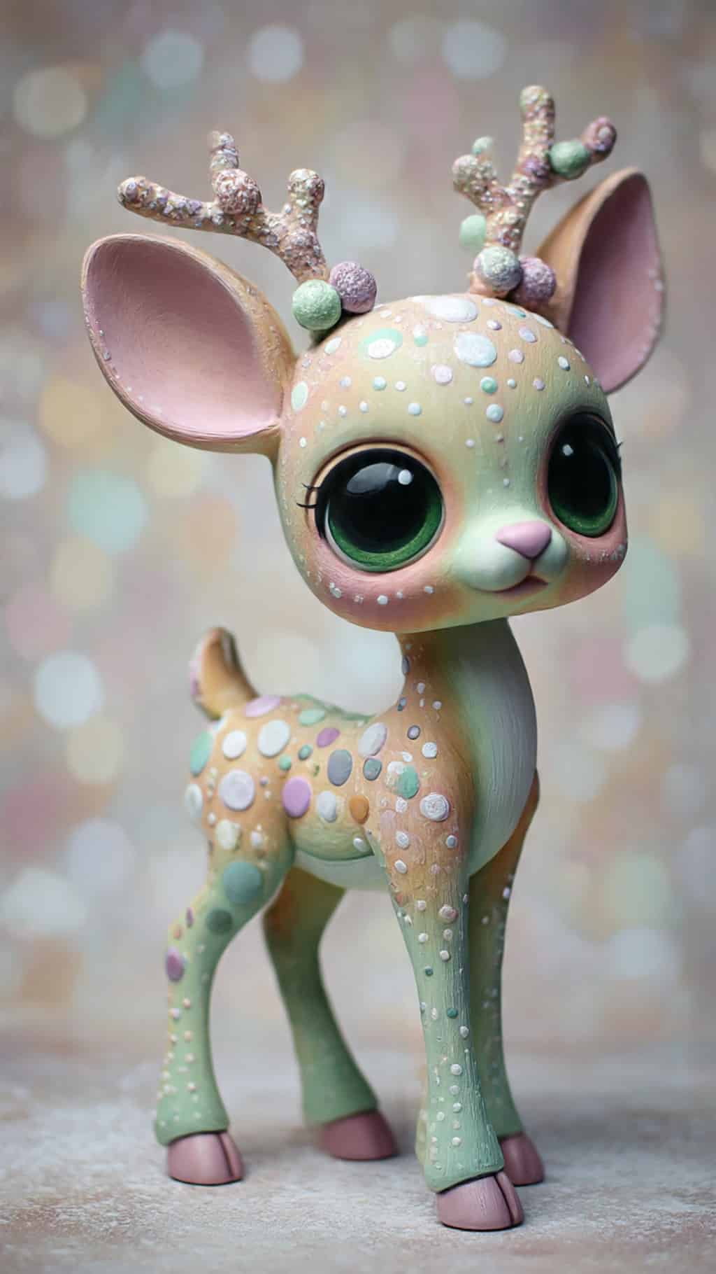 baby reindeer jumps in water